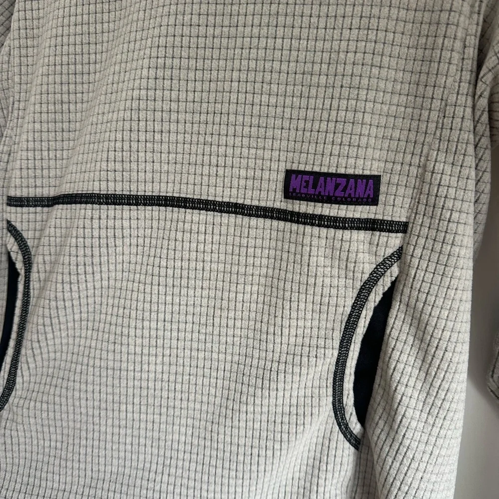Melanzana Gray Youth Micro Grid Hoodie - Picture 2 of 3